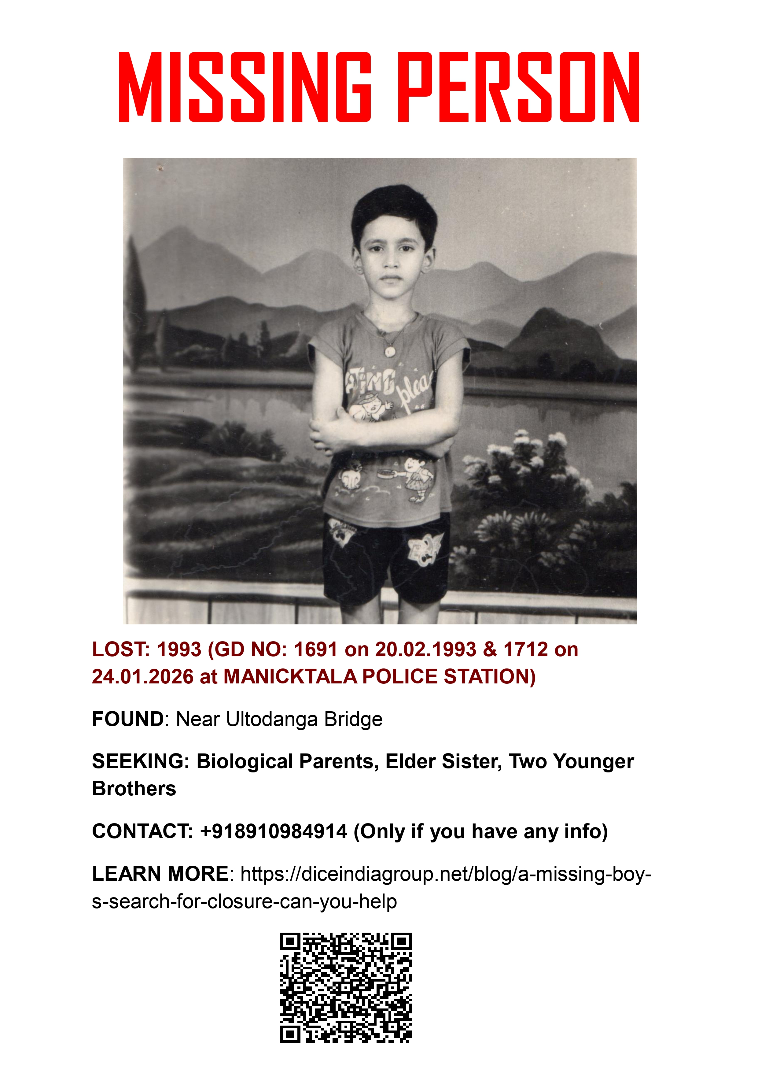 Missing Person Notice